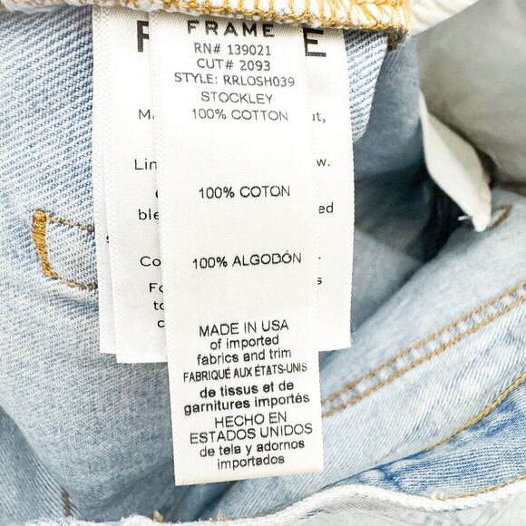 Frame Rigid Re-Release Le Original Short Light Wash Button Denim Jean SIze 29 - Picture 6 of 7